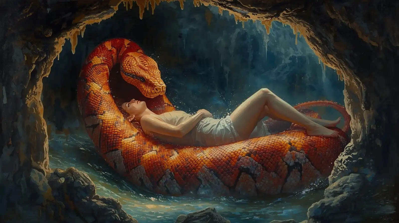 yılanın insanı yutması